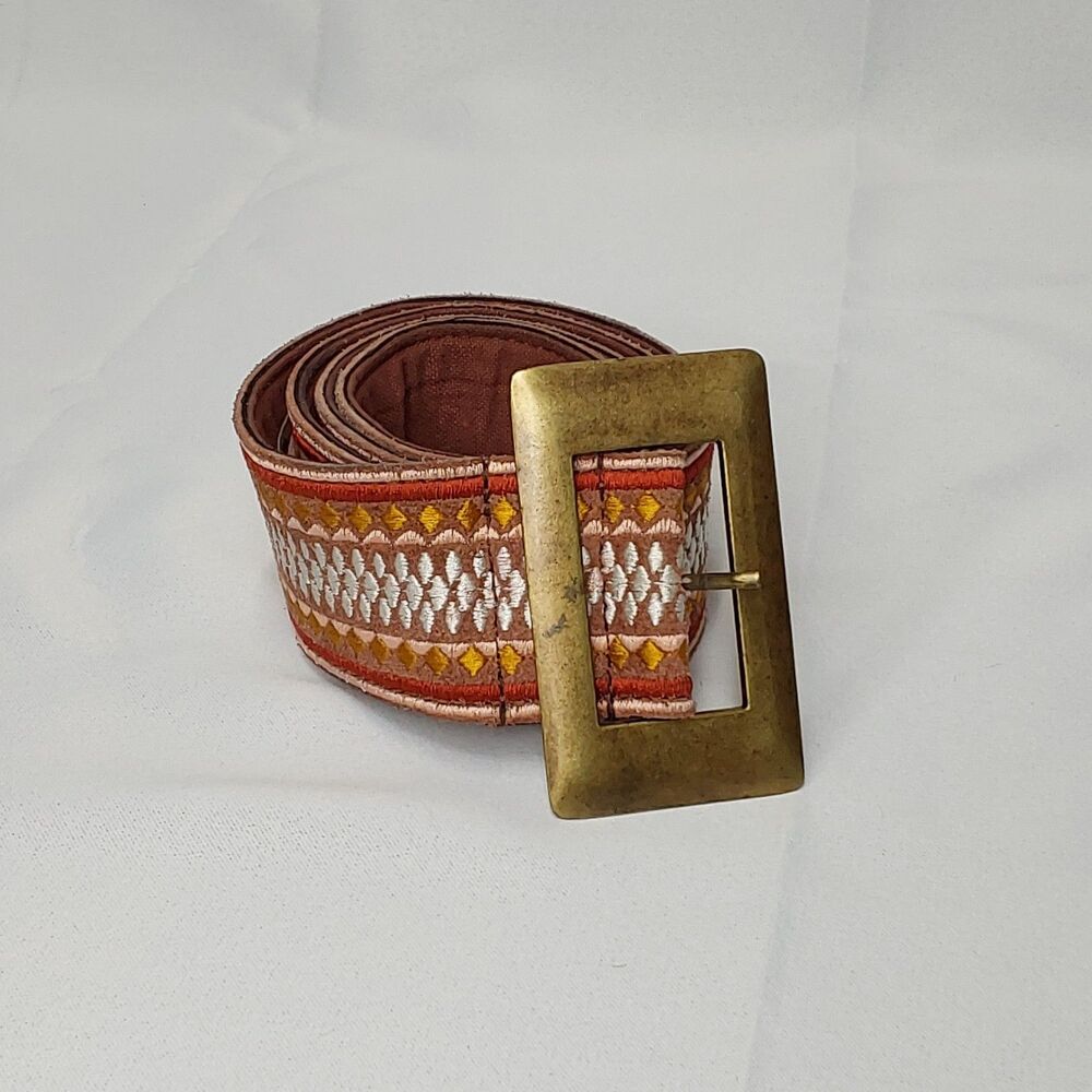 Free People Southwest Boho Embroidered Belt S/M